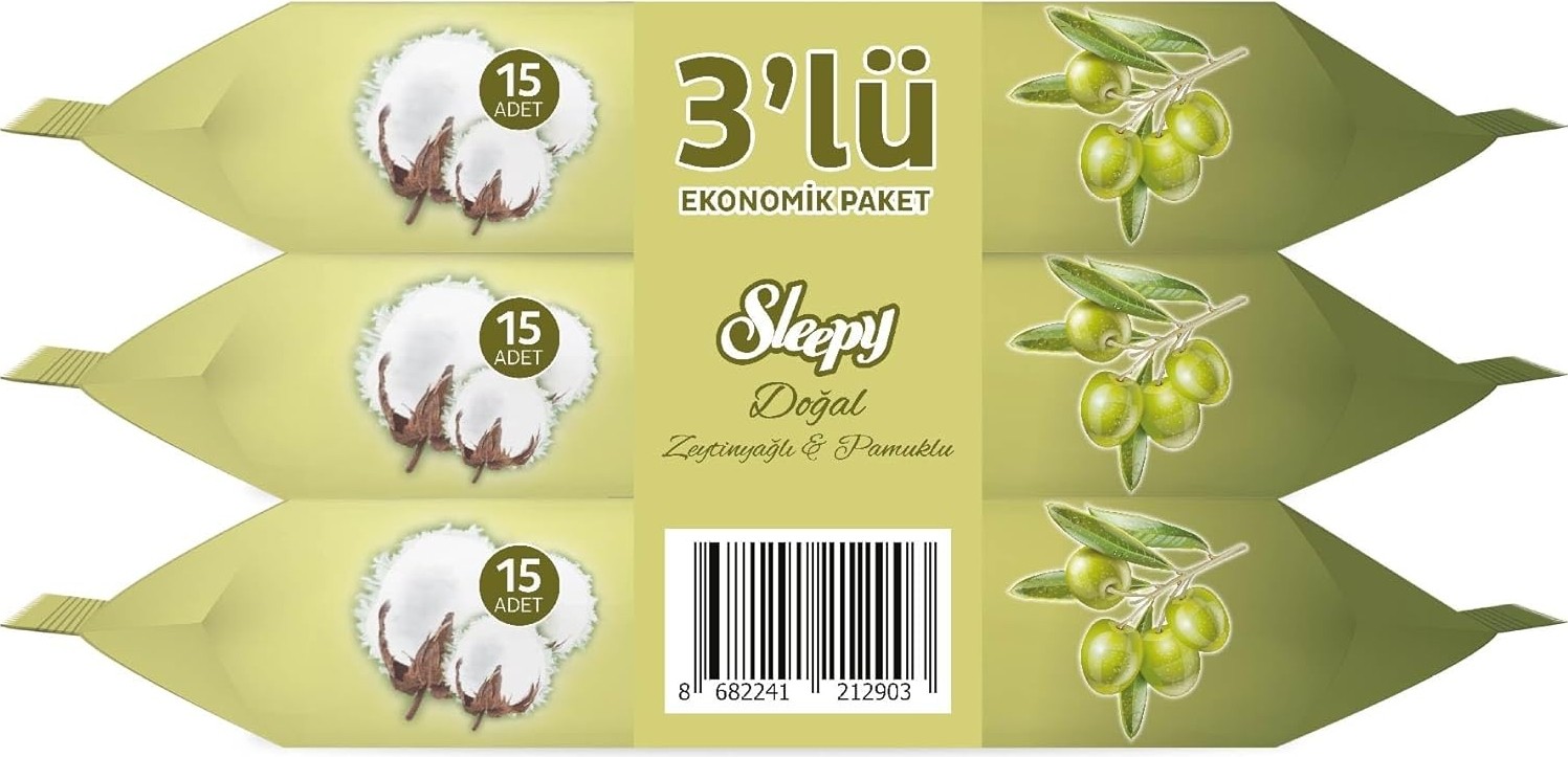 TeknoKapsül Pamuk Zeytin Cep Mendili 3X15 (45 Yaprak) görsel 2