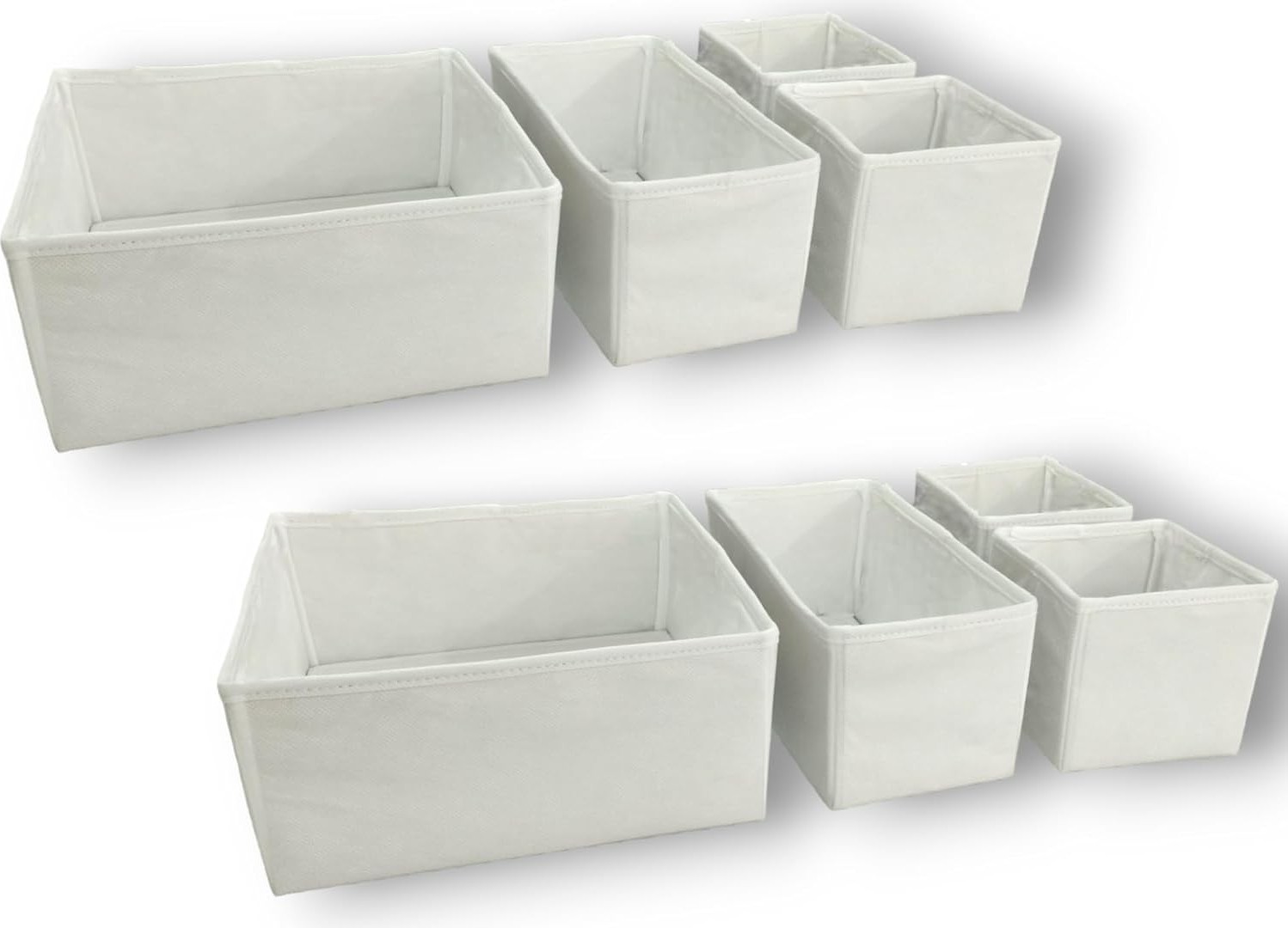Özkaya Store 8'li Beyaz Çekmece Içi Düzenleyici Organizer Set - Çok Amaçlı Dolap Içi Kutu Seti