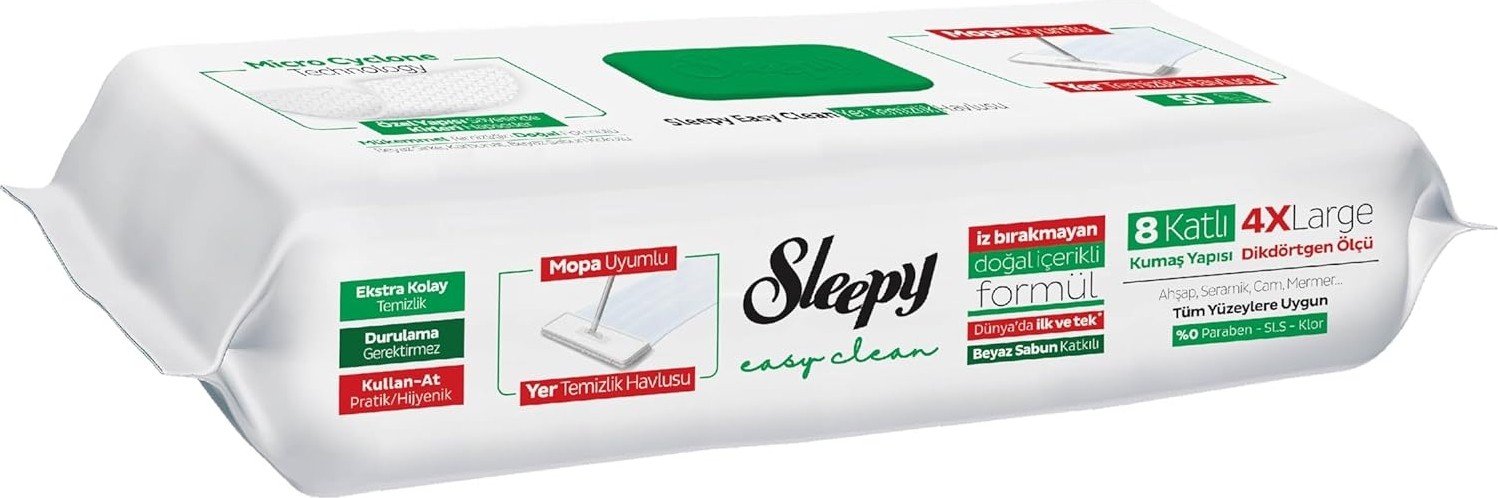 Özkaya Store Easy Clean Beyaz Sabun Katkılı Mopa Uyumlu Yer Temizlik Havlusu&mendili 50 Yaprak