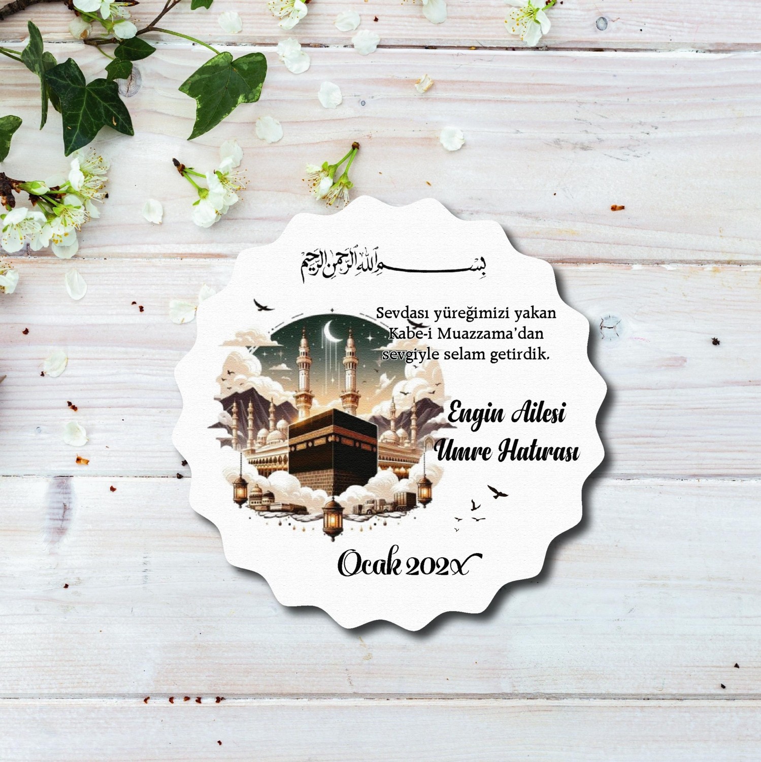 Yaşam Baskı Ahşap Umre-Hac Hatırası Magnet 10'lu