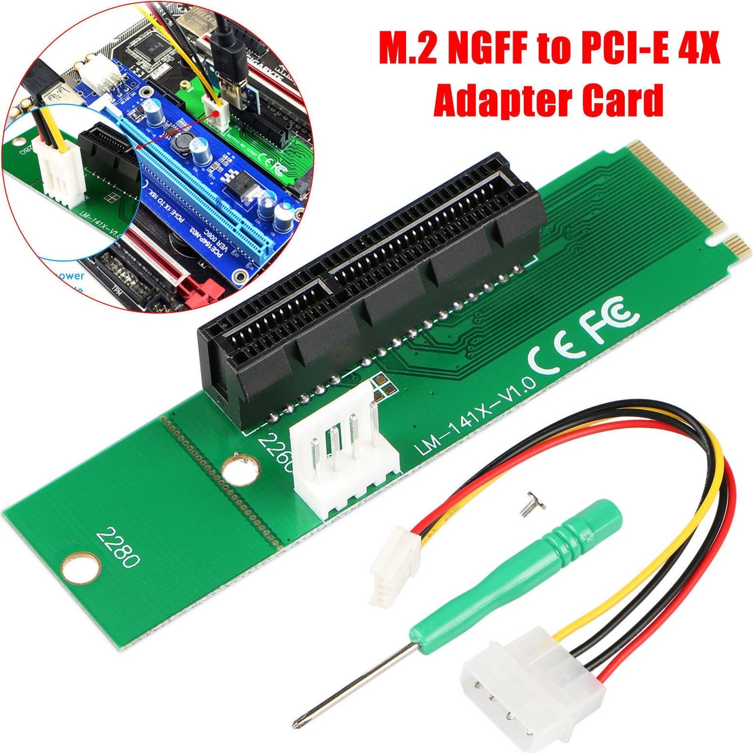 Aesco Alfais 4436 M.2 Ngff SSD To Pci-E Express 4x Çevirici Dönüştürücü Kart Adaptörü görsel 2