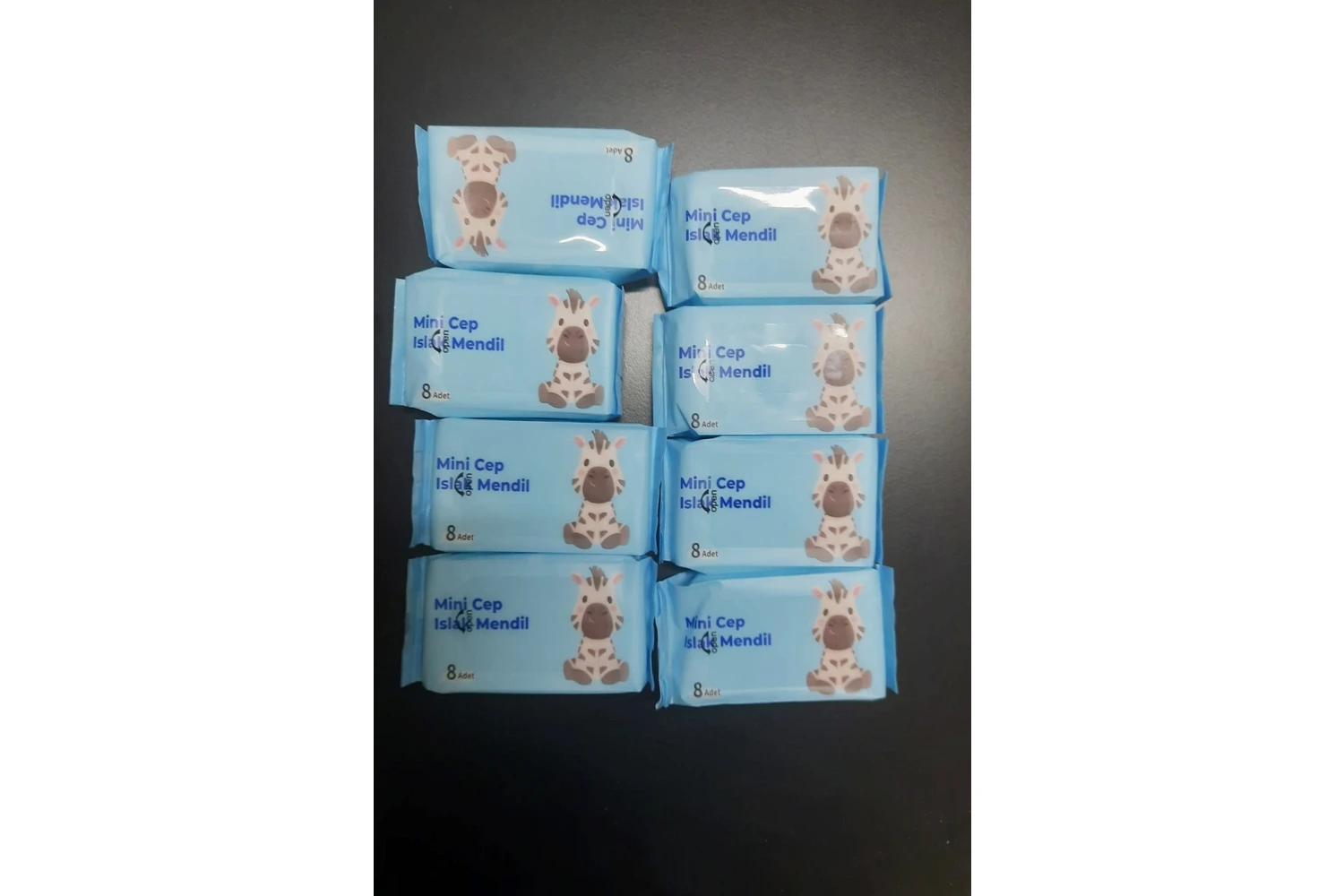 Resim 8 Paket Çanta Tipi Taşınabilir Mini Cep Tipi Islak Mendil (8 Adet x 8 Paket) 