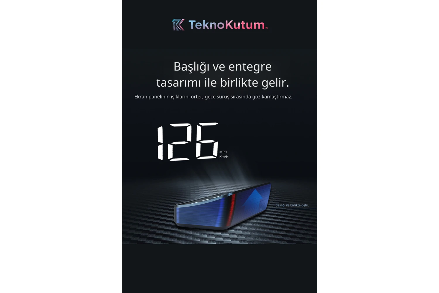 Resim teknokutum Hud Ekran Araba Projektör Hız Göstergesi Kadran 