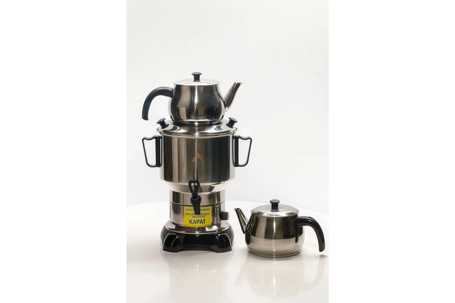 Resim Armağan Çelik Kapaklı Semaver - 6 Litre - Gizli Rezistans - 430 Kalite Paslanmaz Çelik 