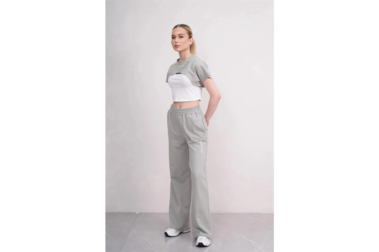 Resim Ponçik Kadın Crop Eşofman Takımı 3lü Takım Spor Comfort 25074 