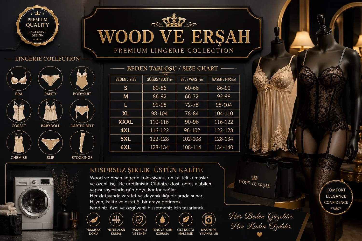 Lüx Wood 820 Kadın Esnek Dantel Detaylı Jartiyer Çorabı görsel 7