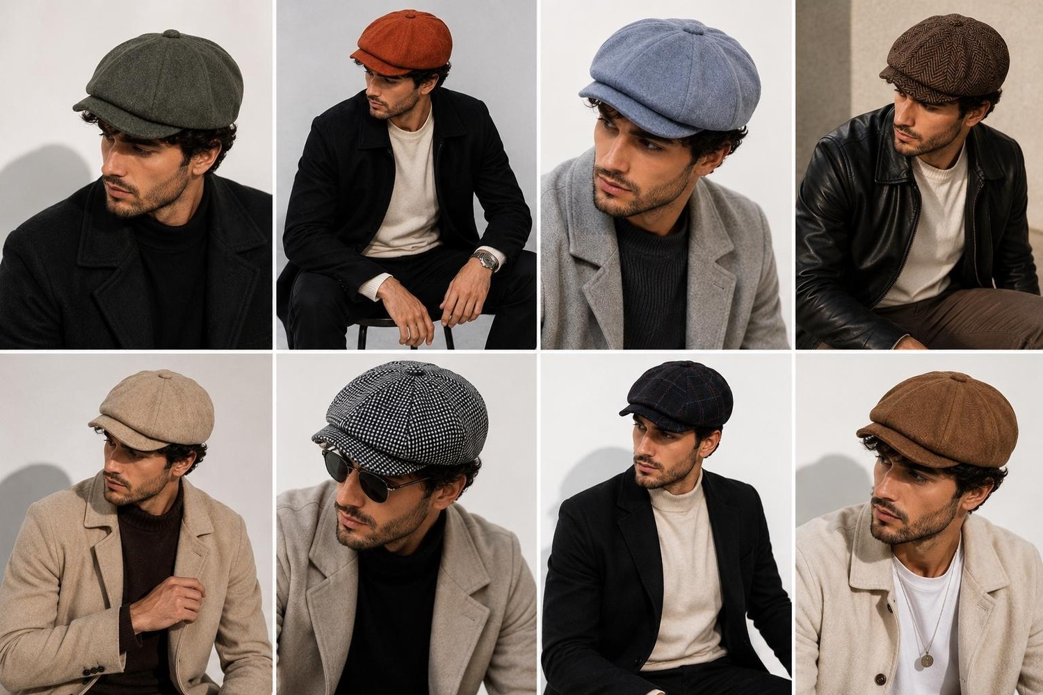 Wearflawless Erkek Kasket, Kışlık Şapka, Klasik Ingiliz Mode Kaşe Kasket, Beckham Model Peaky Blinders Şapka görsel 5