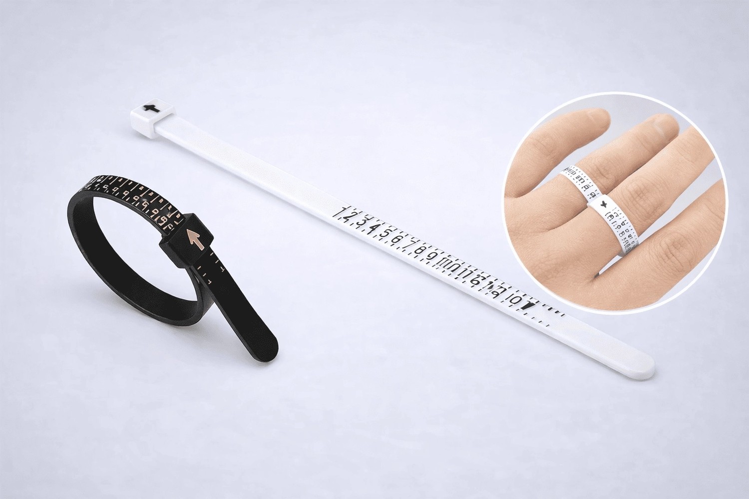 Uravas Store Yüzük Ölçüsü Alma Aleti Parmak Yüzük Ölçer Aparatı Ring Sizer Yüzük Ölçme Ölçü Seti - 2 adet