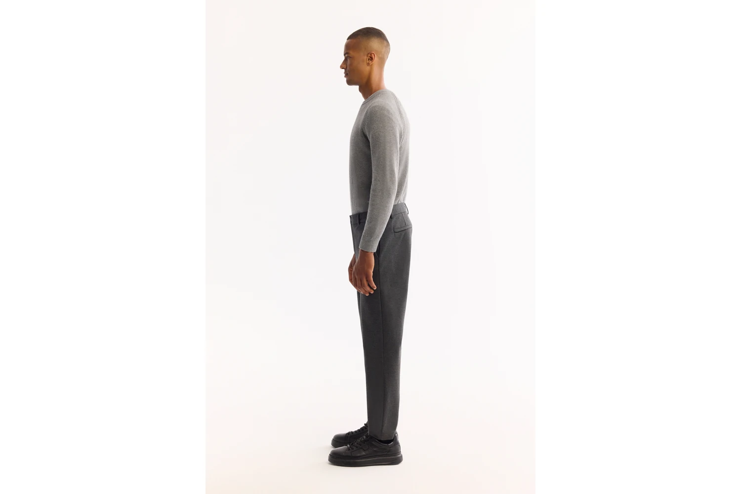 Resim AVVA Erkek Antrasit Yanı Lastikli Viskon Karışımlı Slim Fit Chino Pantolon A52Y3053 