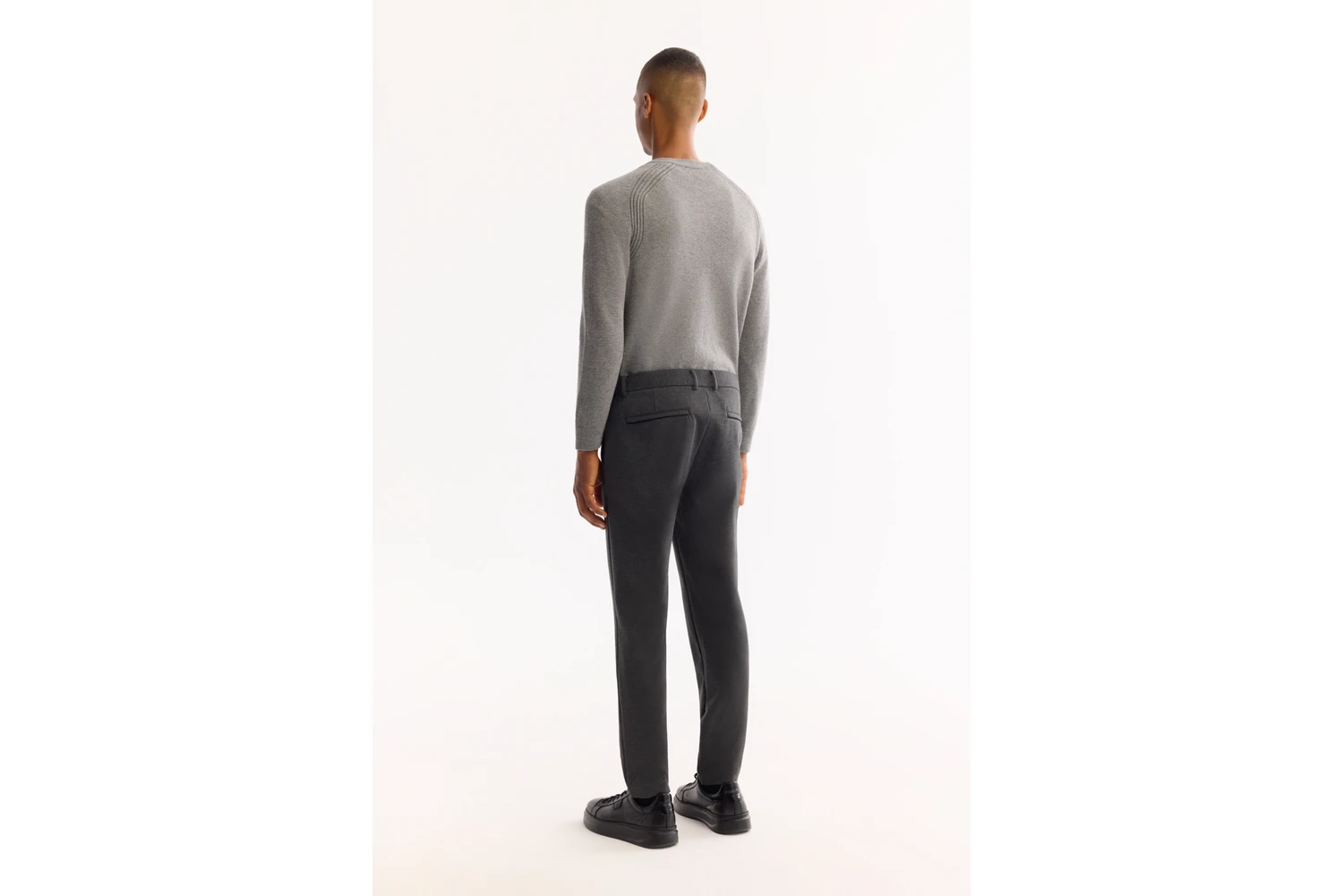Resim AVVA Erkek Antrasit Yanı Lastikli Viskon Karışımlı Slim Fit Chino Pantolon A52Y3053 