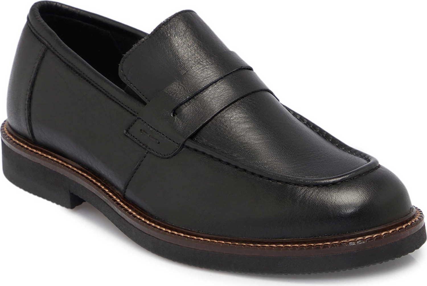 Tergan Siyah Hakiki Deri Erkek Loafer - E25S1AY57435-A23 görsel 2
