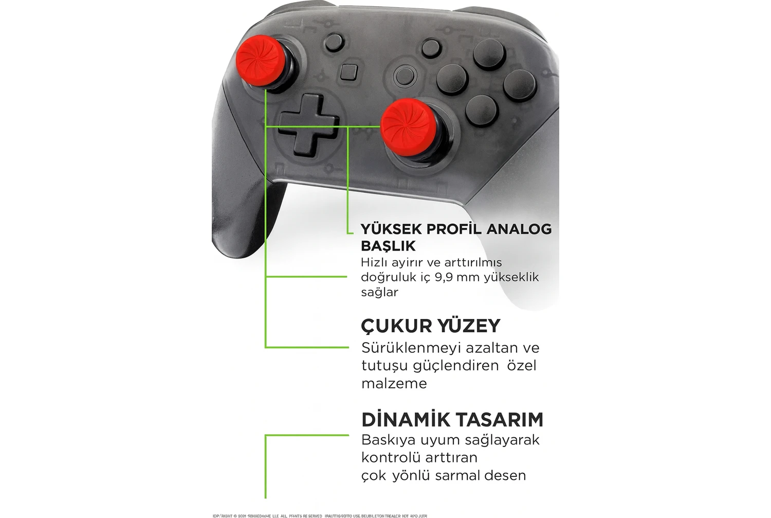 Resim Cosmostech Kontrolfreek Nintendo Switch Uyumlu Inferno Thumbsticks – Performans Analog Başlık Seti 