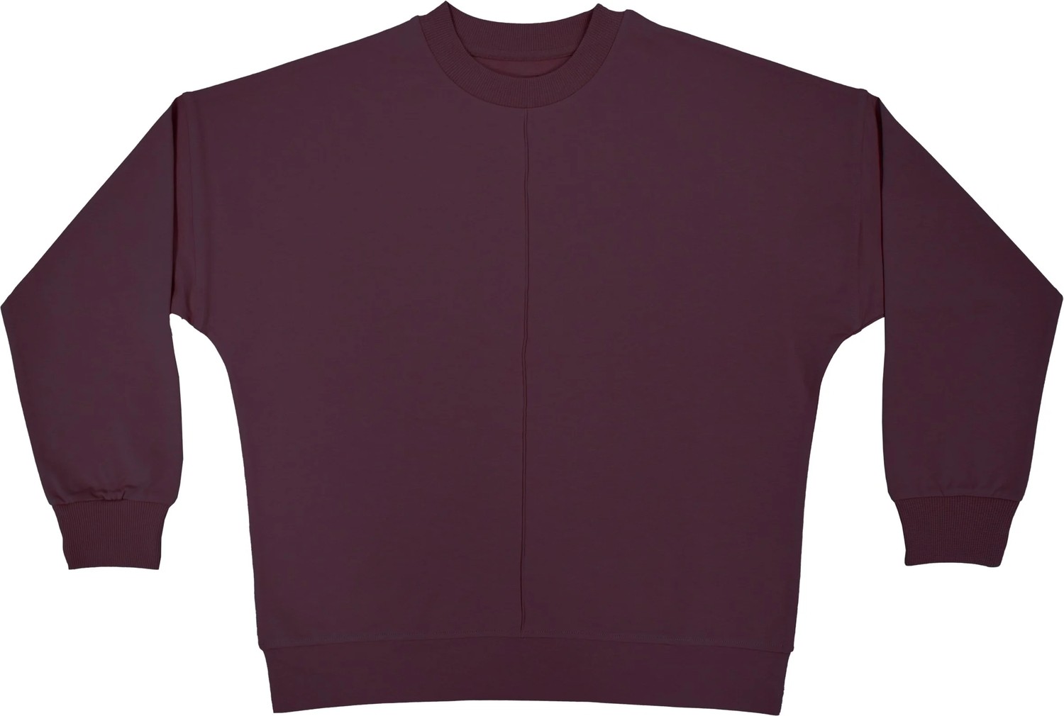 Organickid Dusty Rose Kadın Bordo Dikişli Sweatshirt görsel 2