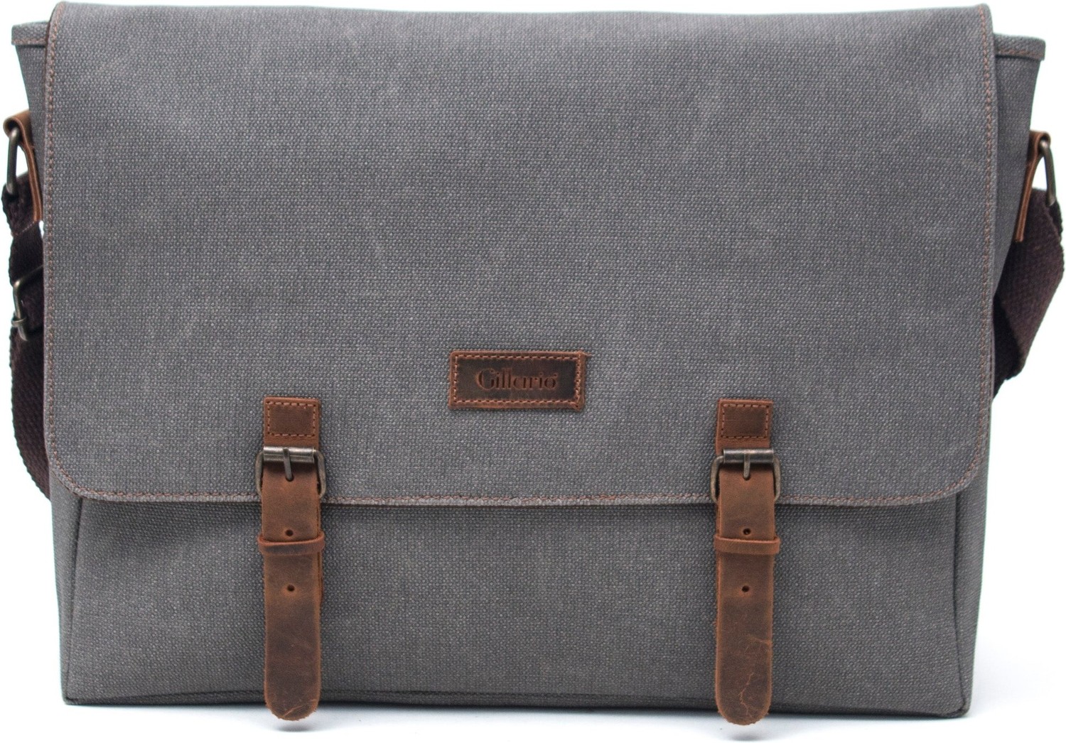 Gillario Design 03 Kanvas Deri Bej 15.6 Inch Postacı Laptop Çantası