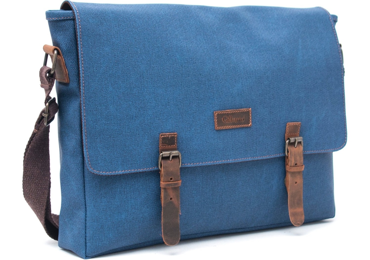 Gillario Design 03 Kanvas Deri Bej 15.6 Inch Postacı Laptop Çantası görsel 5