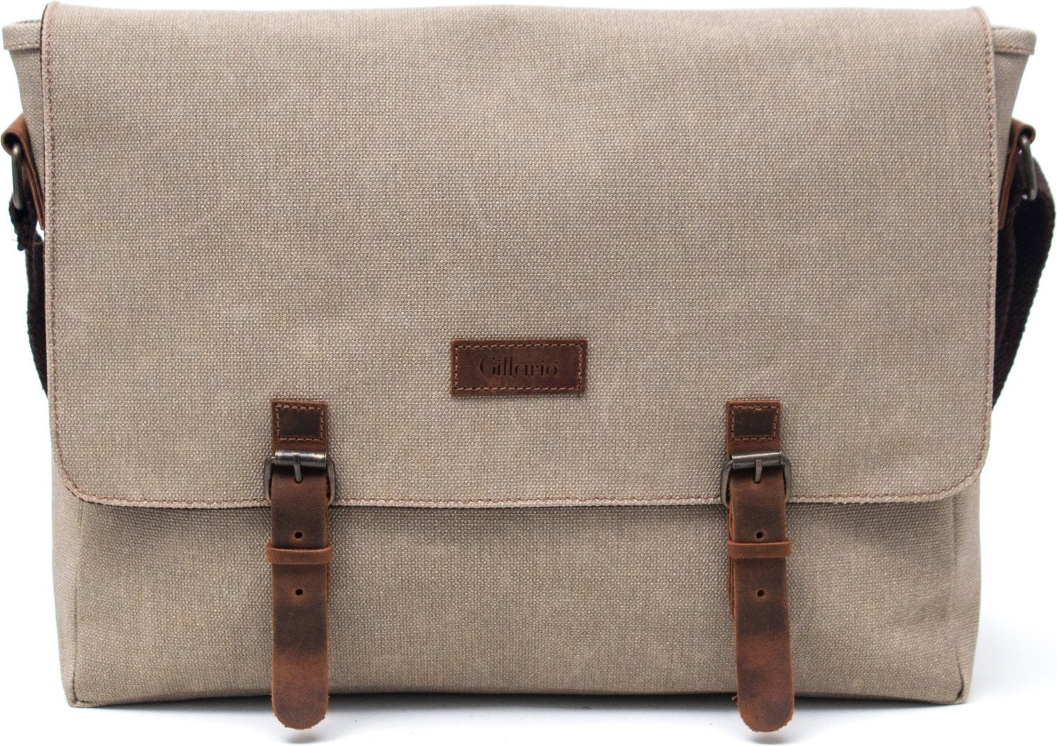 Gillario Design 03 Kanvas Deri Bej 15.6 Inch Postacı Laptop Çantası