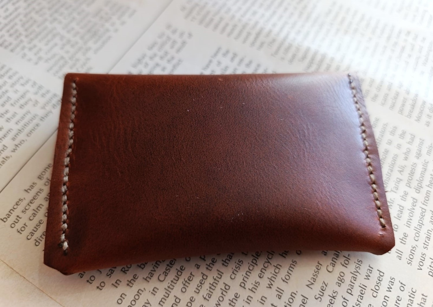 Mahfuz Tamamen El Emeği Hakiki Deri Minimalist Cüzdan Kartlık ( 11X6.5CM) A821 görsel 2