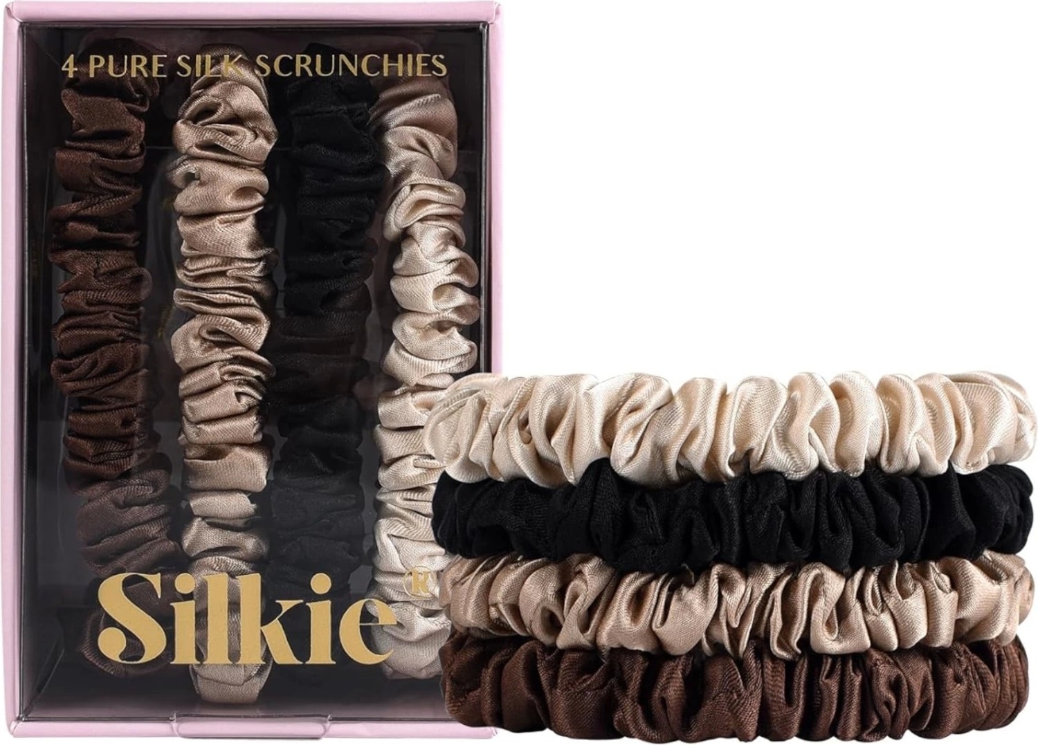 Thenile %100 Saf Ipek Küçük Scrunchie Saç Tokası Renk3 - Günlük Pratik Ekstra Elastik Lastikli Simit Toka görsel 4