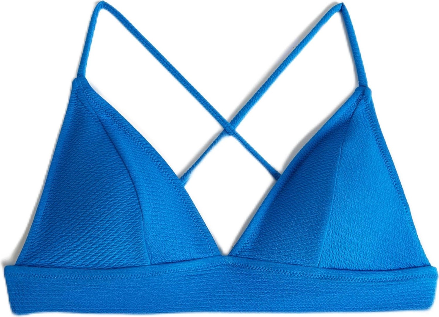 Die Grup Üçgen Bikini Üstü Dokulu Çapraz Askılı Kaplı