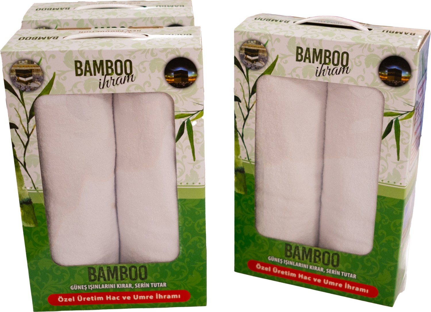 Bamboo Bambu Ihram Takımı 110 x 220, %100 Bambu, 1250GR. Yumuşak, Beyaz Renkli, Hac ve Umre Ibadeti Için. görsel 3