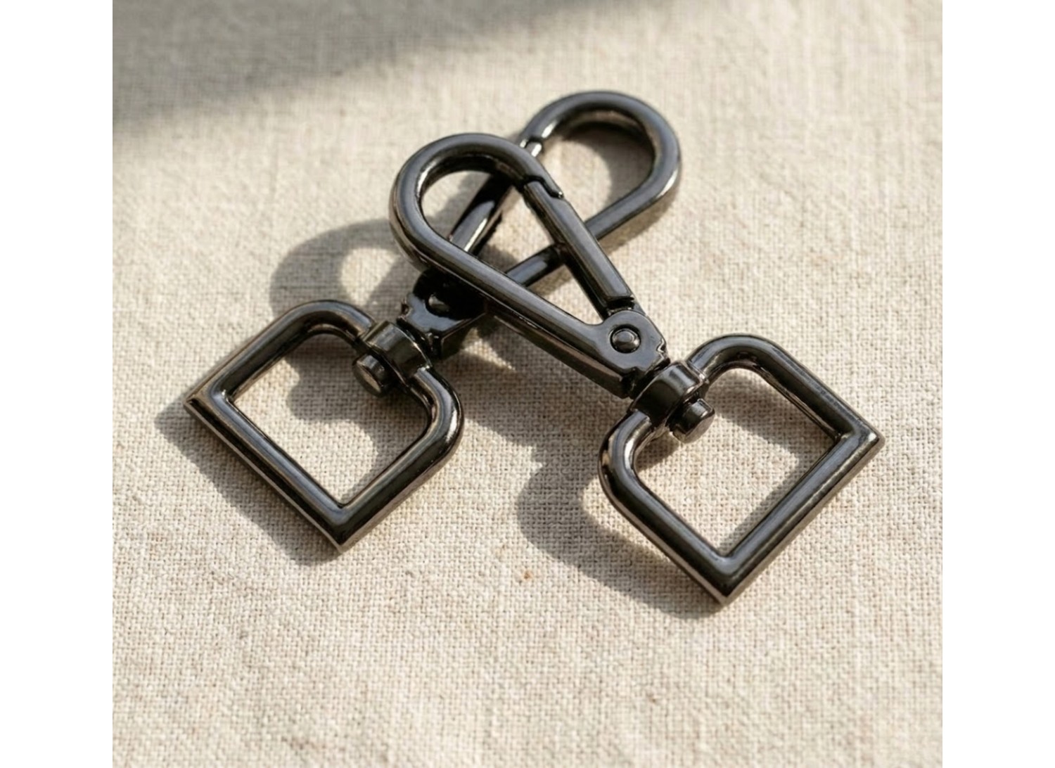 Orhan Çanta 2 cm Kare Kanca Nikel (Gümüş) - Metal Çanta ve Cüzdan Askı Klipsi - 15 Adet görsel 2