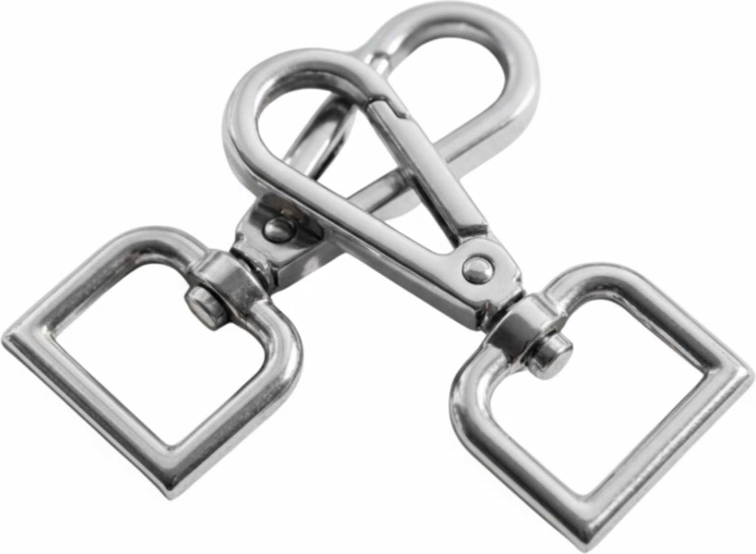 Orhan Çanta 2.5 cm Kare Kanca Nikel (Gümüş) - Metal Çanta ve Cüzdan Askı Klipsi - 20 Adet