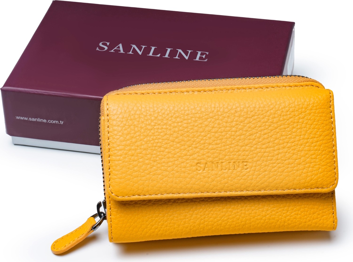SANLINE Sanlıne 2754 Hakiki Deri Kadın Cüzdan - Sarı