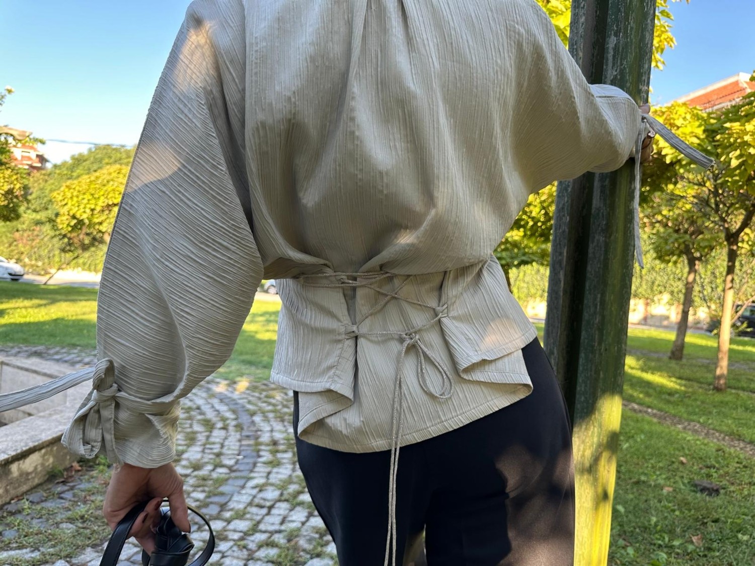 Pastelist. Özel Tasarım Kimono Bağcıklı Gömlek görsel 2