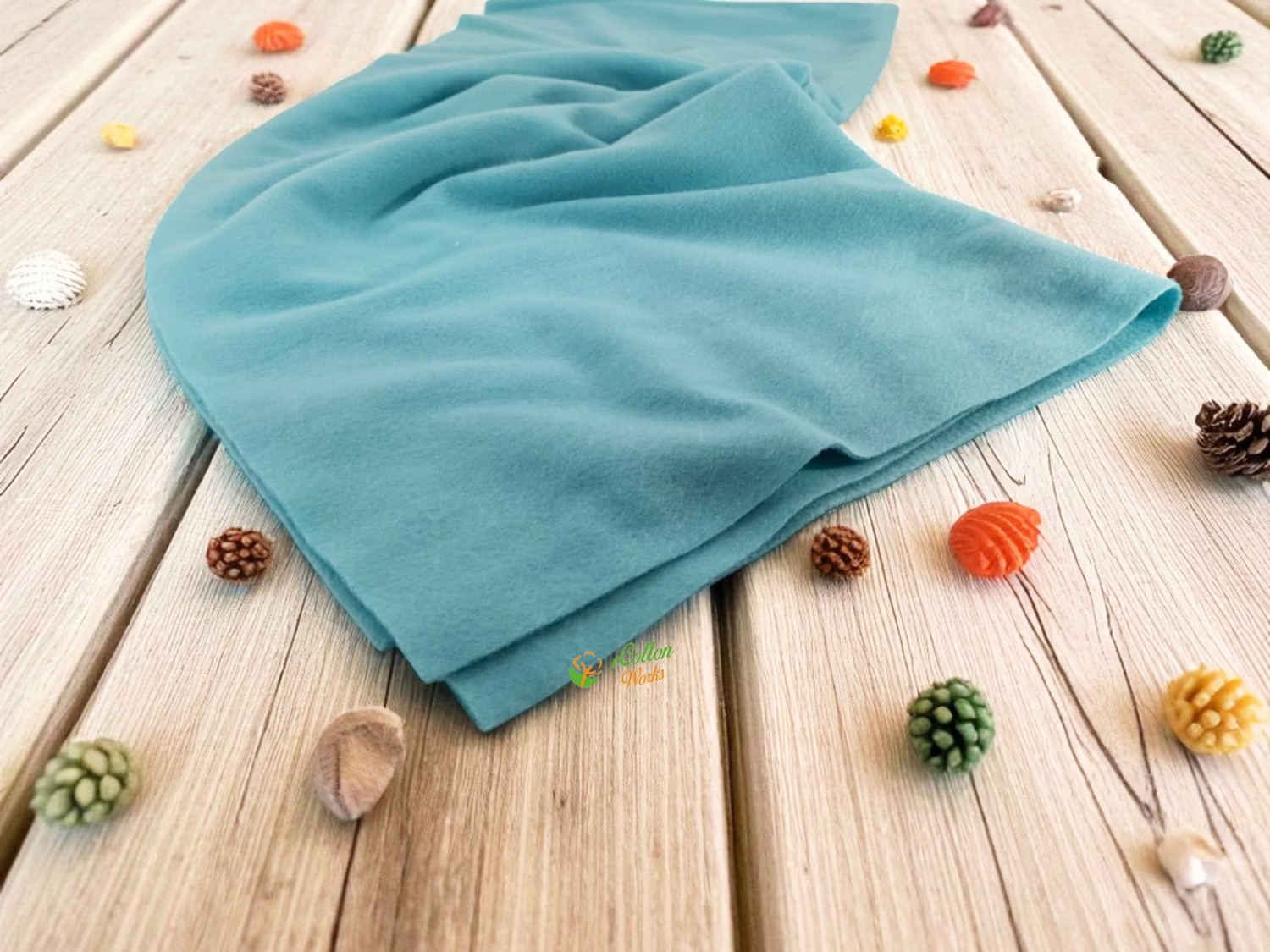 Ecotton Works Açık Turkuaz Polar Şal Cafe Restaurant Otel Şal 10 Adet görsel 3