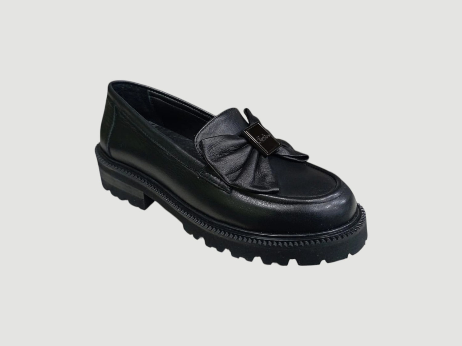 Albini 26102209 Kadın Deri Loafer Ayakkabı Siyah görsel 2