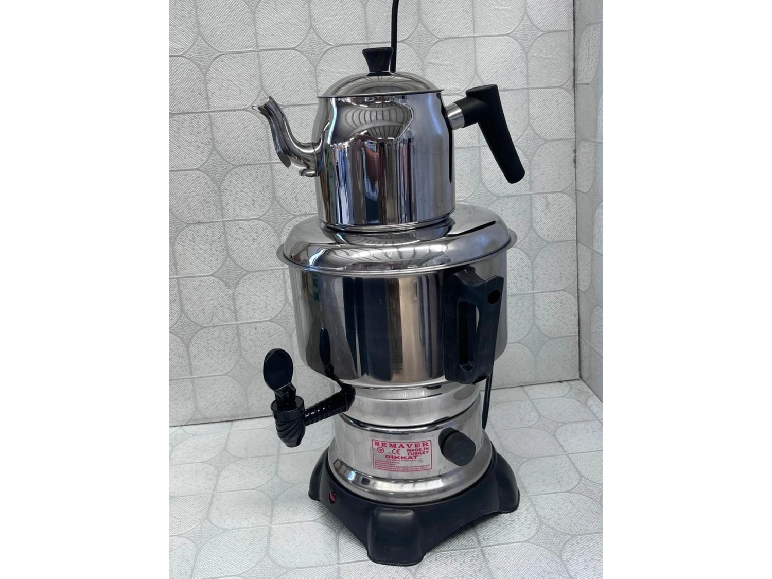 Resim Özbience Elektrikli 50 Bardak Çelik Semaver, 4,5 Lt, Ev ve Ofis Için Şık ve Pratik 