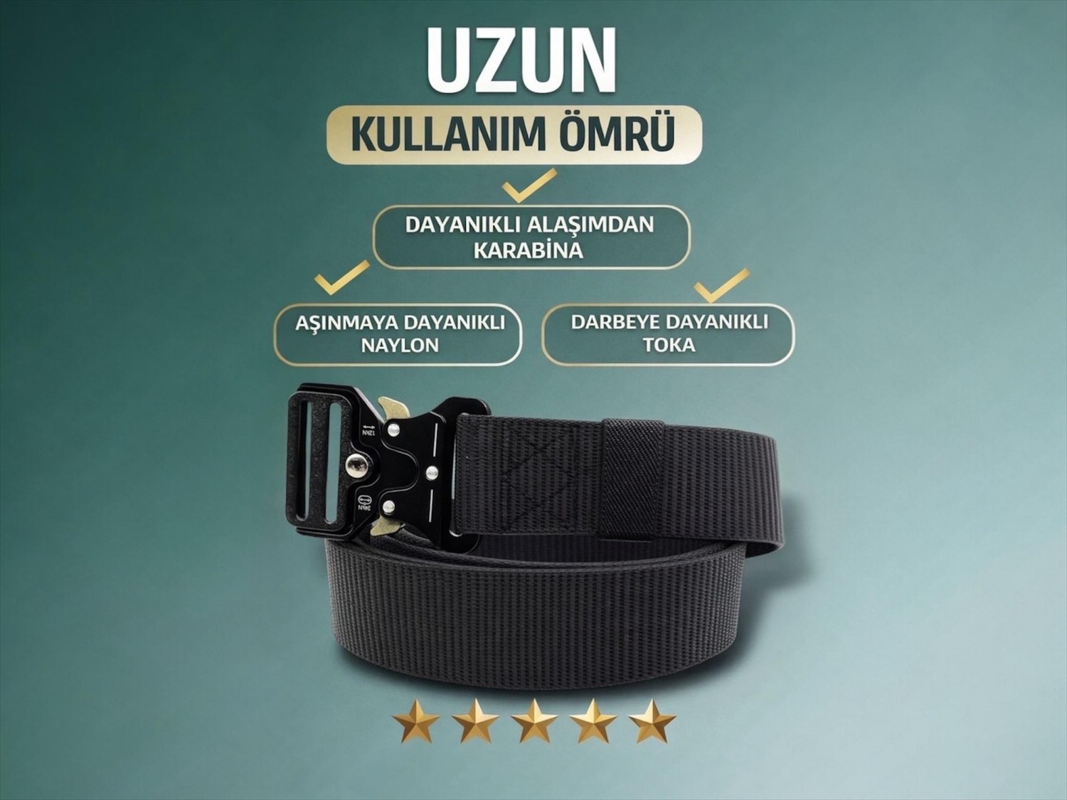 İstanbul Belt Ithal Kobra Taktik Kemer, Ayarlanabilir 125 cm, Metal Kobra Tokalı, Outdoor / Askeri / Günlük Kullanım, Unisex Kumaş Kemer görsel 6