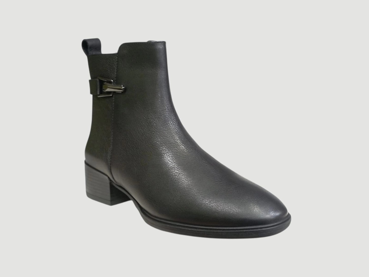 Castle Black CB-27711-1 Kadın Deri Kısa Topuklu Bot Siyah görsel 2