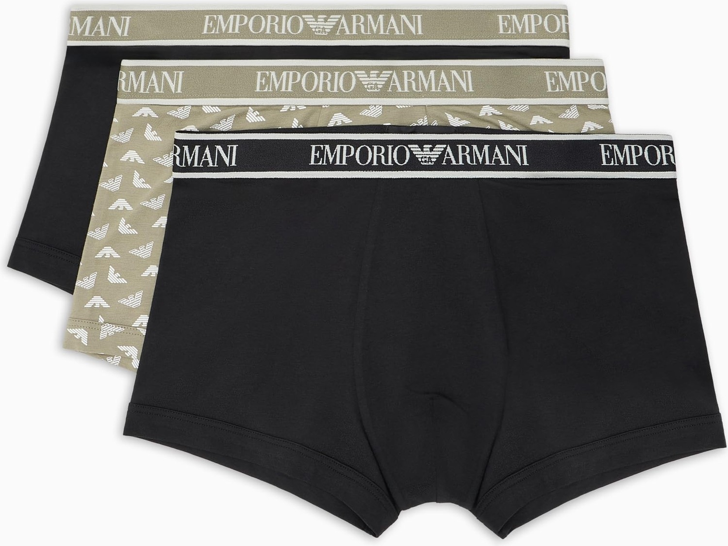 Die Grup Emporio Armani Erkek 3'lü Mayo, Siyah/tofu/siyah, L