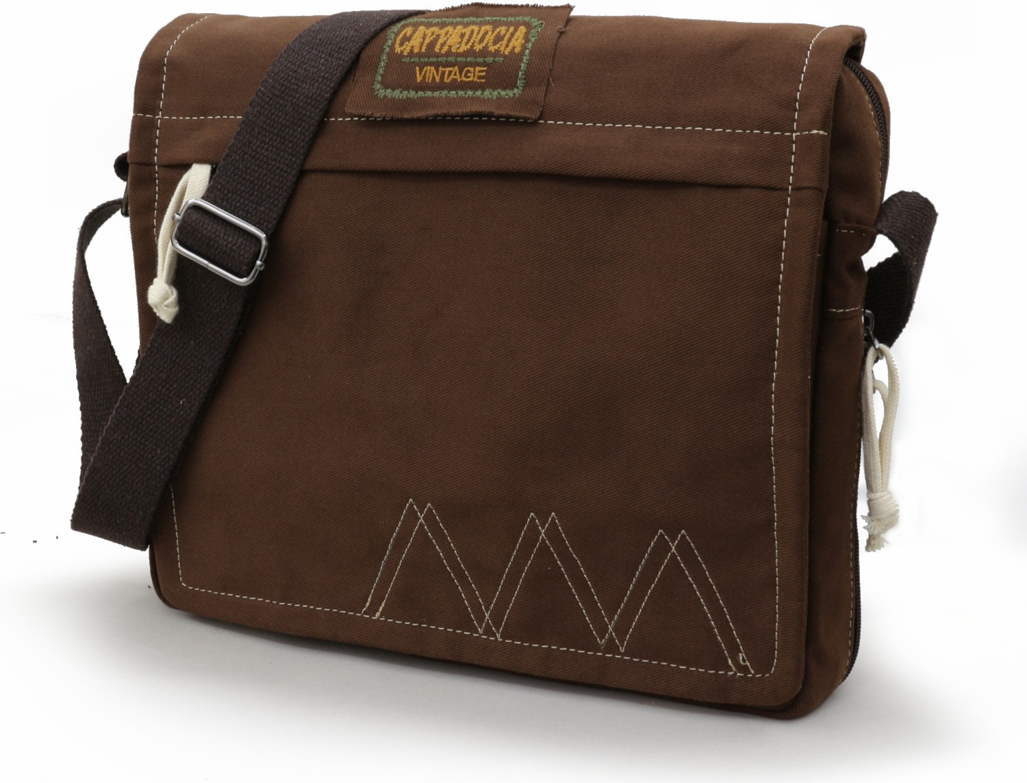 Cappadocia Vintage 4009 Ephesus Salaş Omuz Postacı Yeşil Krem 15.6 Inç Laptop Okul Seyahat Günlük Vintage Pamuk Çanta