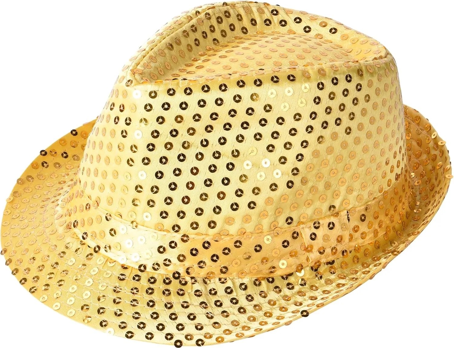 TeknoKapsül Disko Star Altın Gold Payetli Fötr Şapka Yetişkin Boy