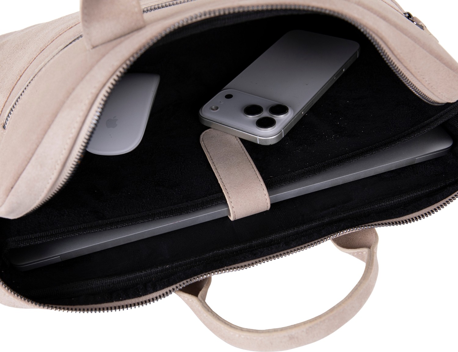 BloominBag Mist Still Hakiki Süet Deri 15-16 Inç Macbook/laptop Çantası görsel 4