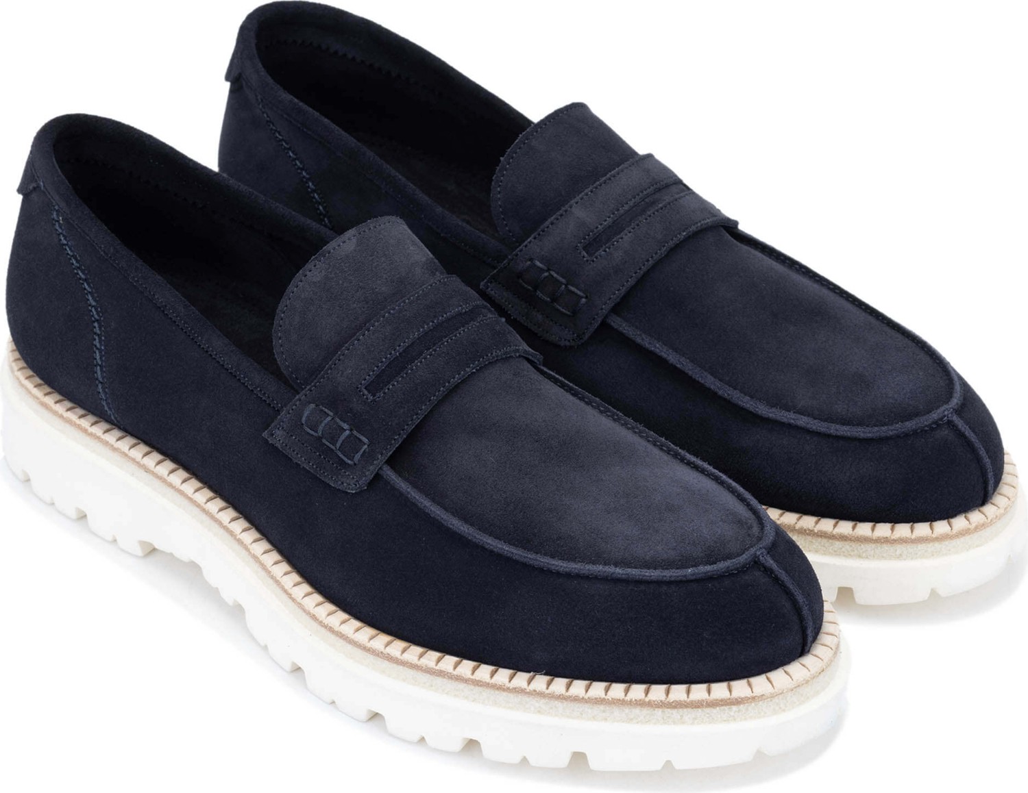 Franceschetti Erkek Hakiki Deri Mavi Loafer Ayakkabı 981 0128035 Erk Ayk Y24 Blu görsel 2