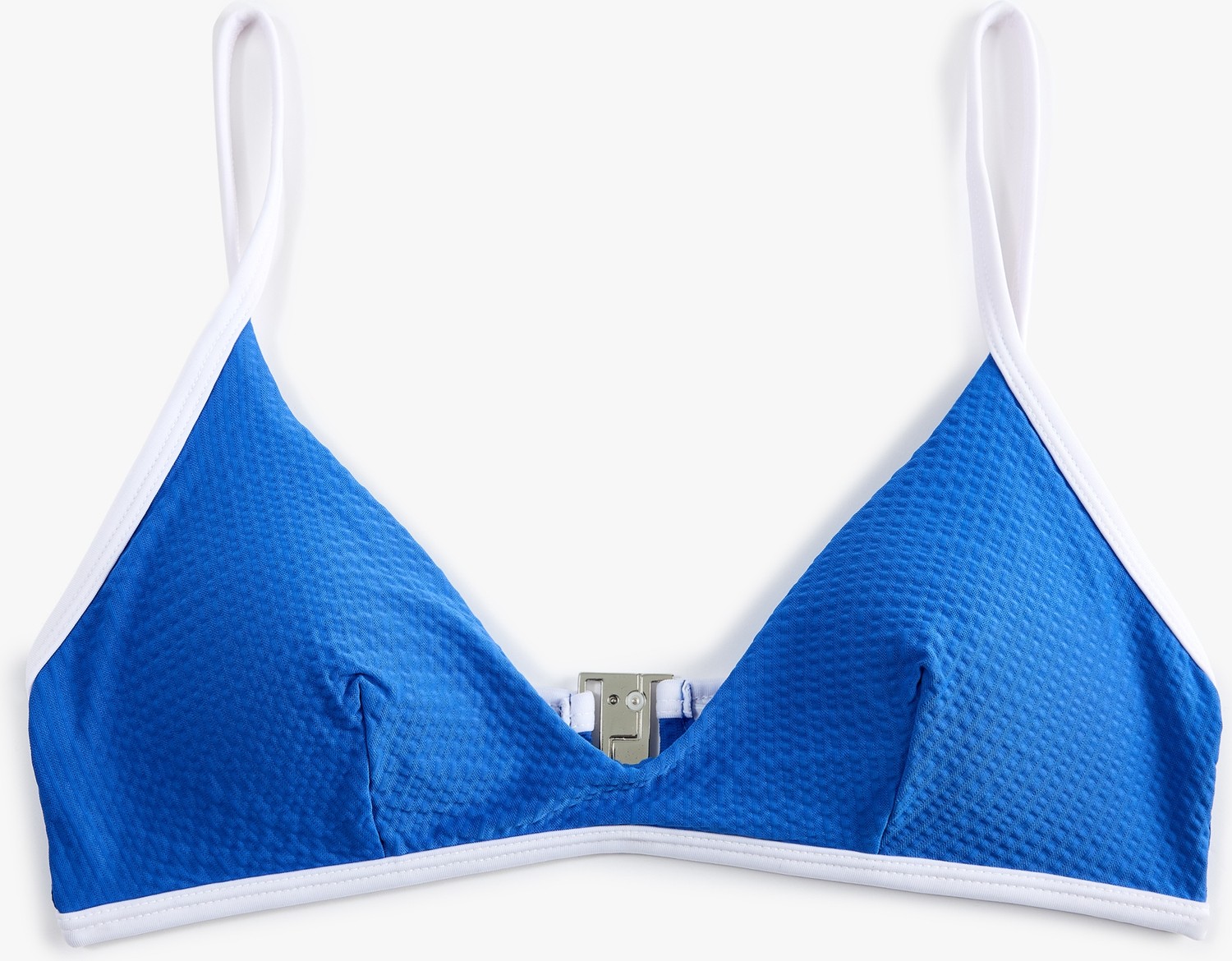 Koton x Sibil Çetinkaya - Kontrast Detaylı Dokulu Kobalt Mavi Bralet Bikini Üstü görsel 4