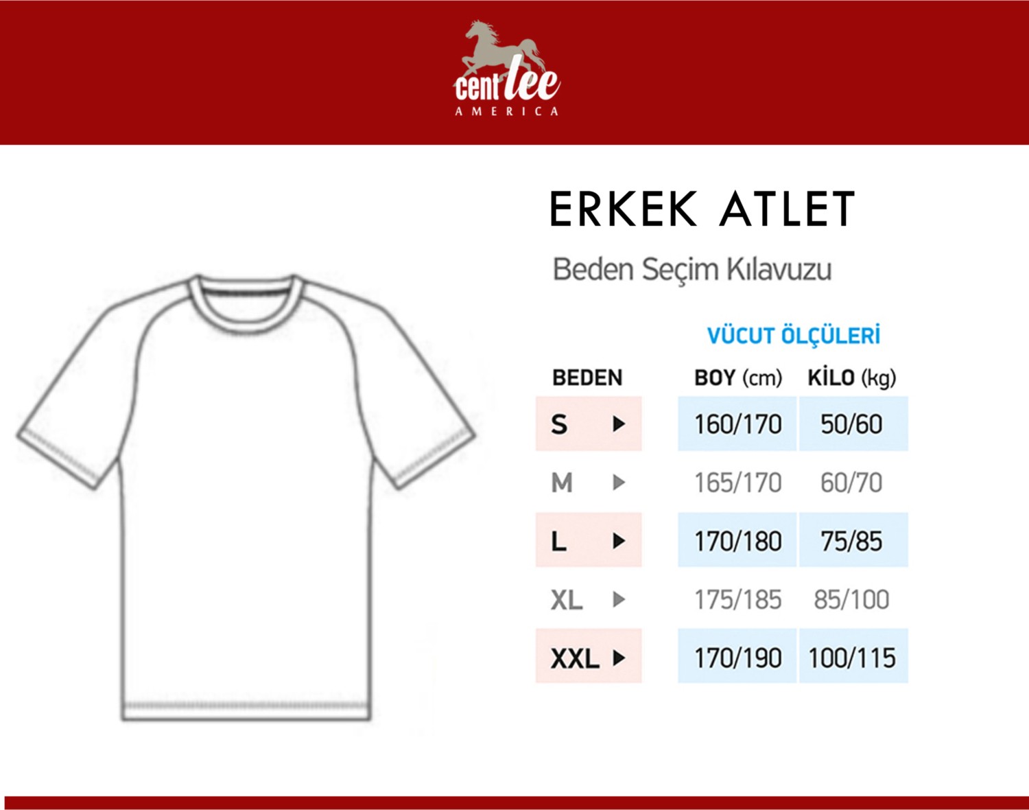 Centlee America Erkek Atlet 100 Pamuk Sıfır Kollu görsel 3