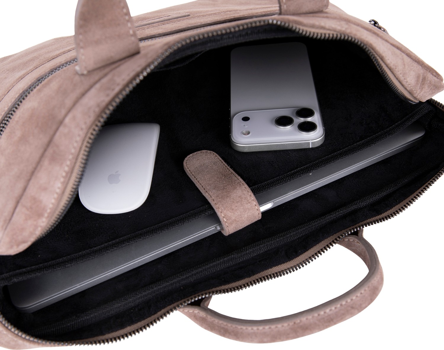BloominBag Sand Still Hakiki Süet Deri 15-16 Inç Macbook/laptop Çantası görsel 4