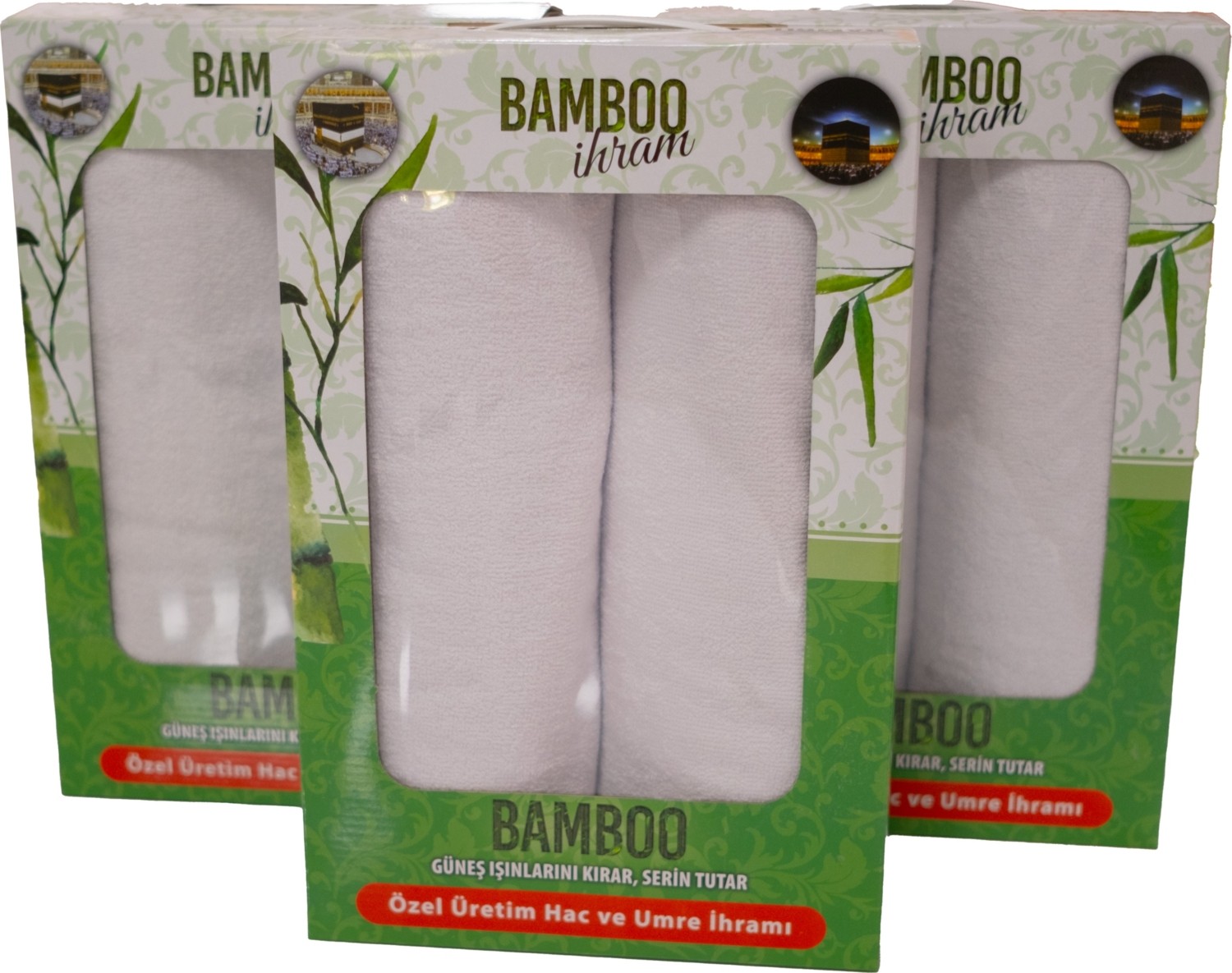 Bamboo Bambu Ihram Takımı 110 x 220, %100 Bambu, 1250GR. Yumuşak, Beyaz Renkli, Hac ve Umre Ibadeti Için. görsel 2