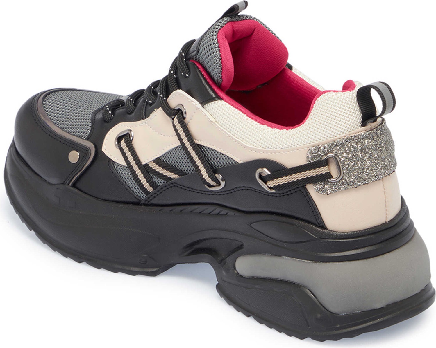 Tergan Siyah Vegan Kadın Sneaker - K25I1AY67827-O3C görsel 2