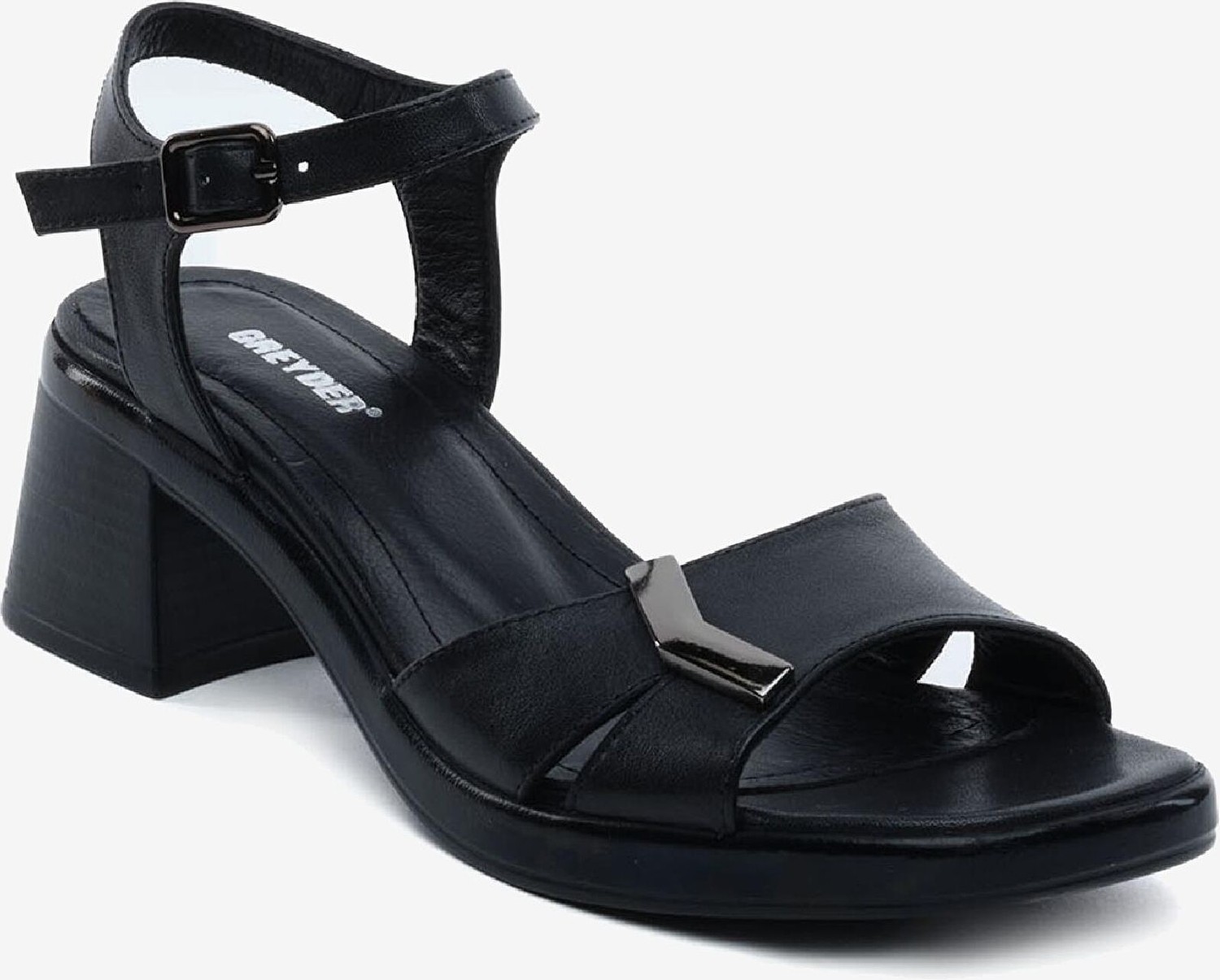 Greyder Kadın Siyah Hakiki Deri Topuklu Sandalet 5Y2WS59244 görsel 7