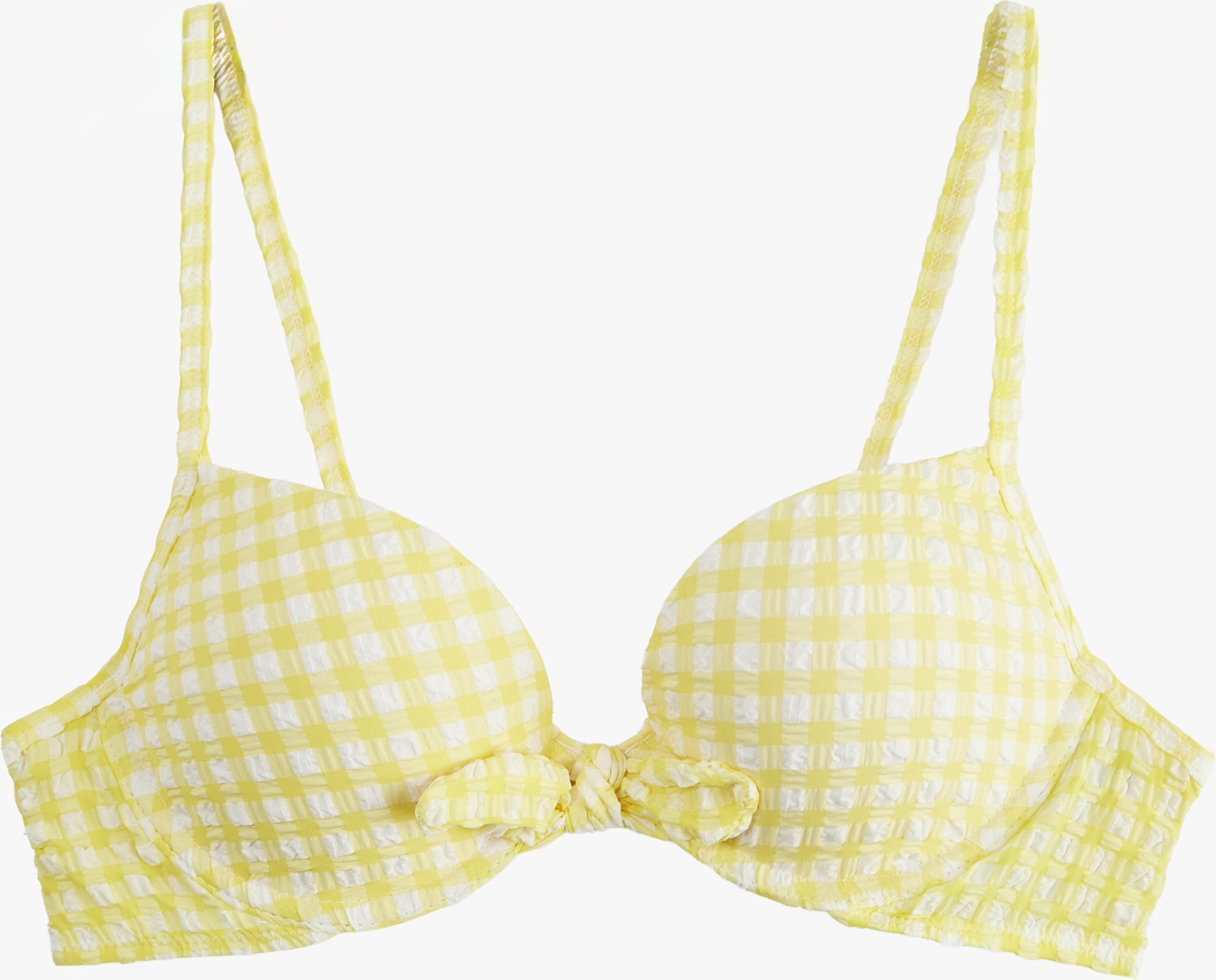 Koton Fiyonklu Pötikare Desenli Push-Up Bikini Üstü