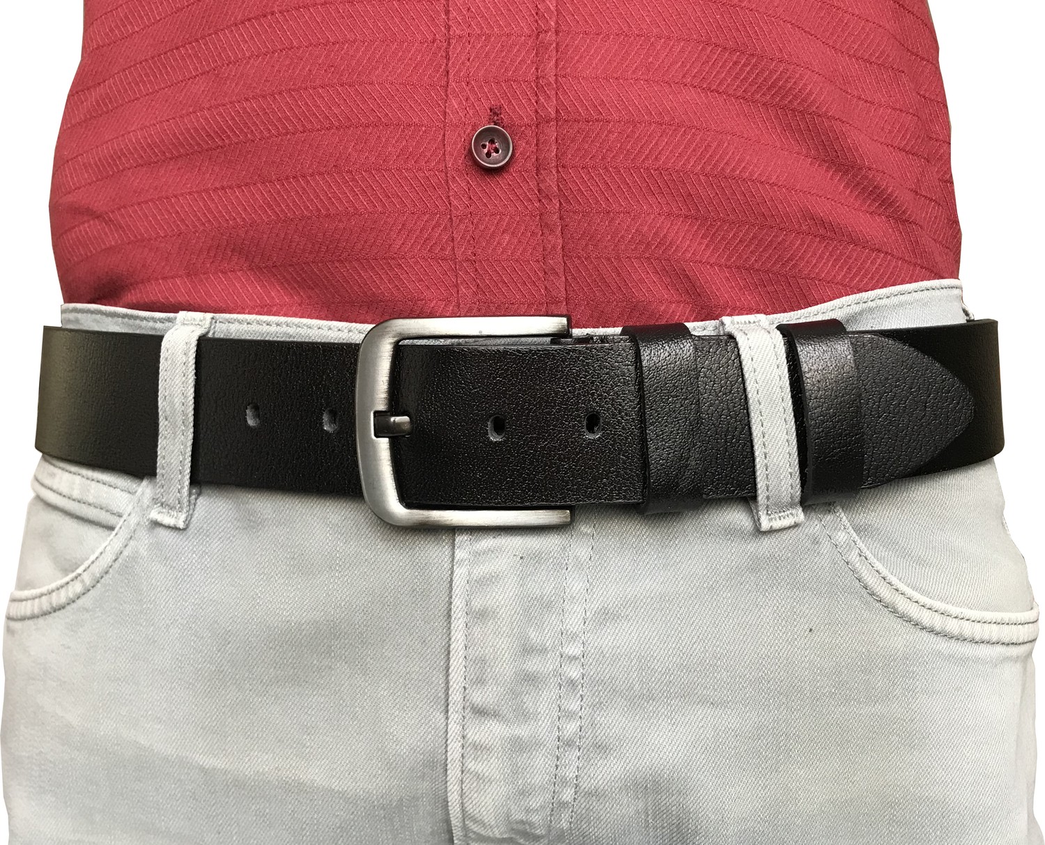GoDeri Deri 4.5 cm Siyah Kot, Spor Kemer