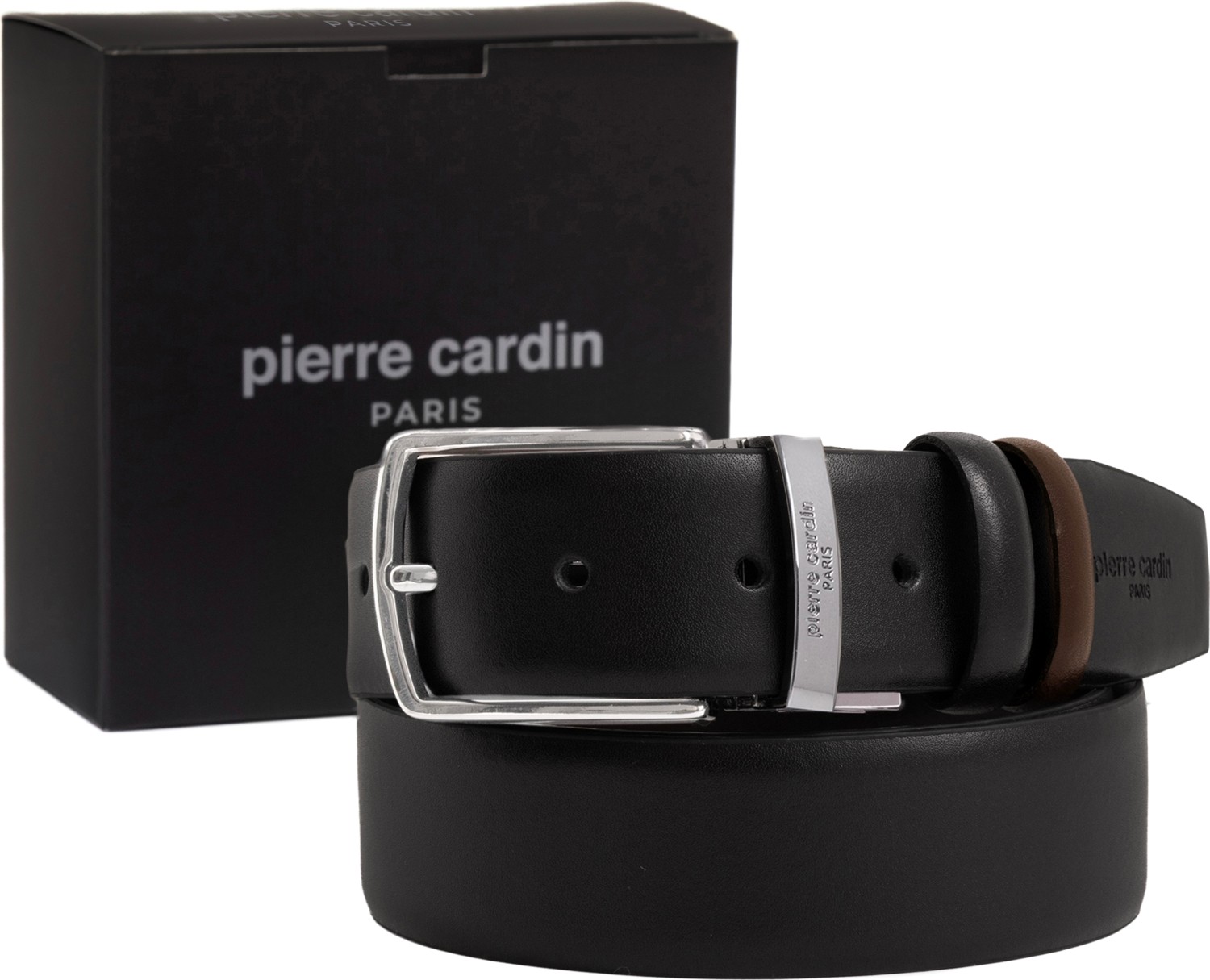 Pierre Cardin Siyah-Lacivert Çift Yönlü Deri Erkek Kemeri (En 3,5 cm) PCCİFT01L2D