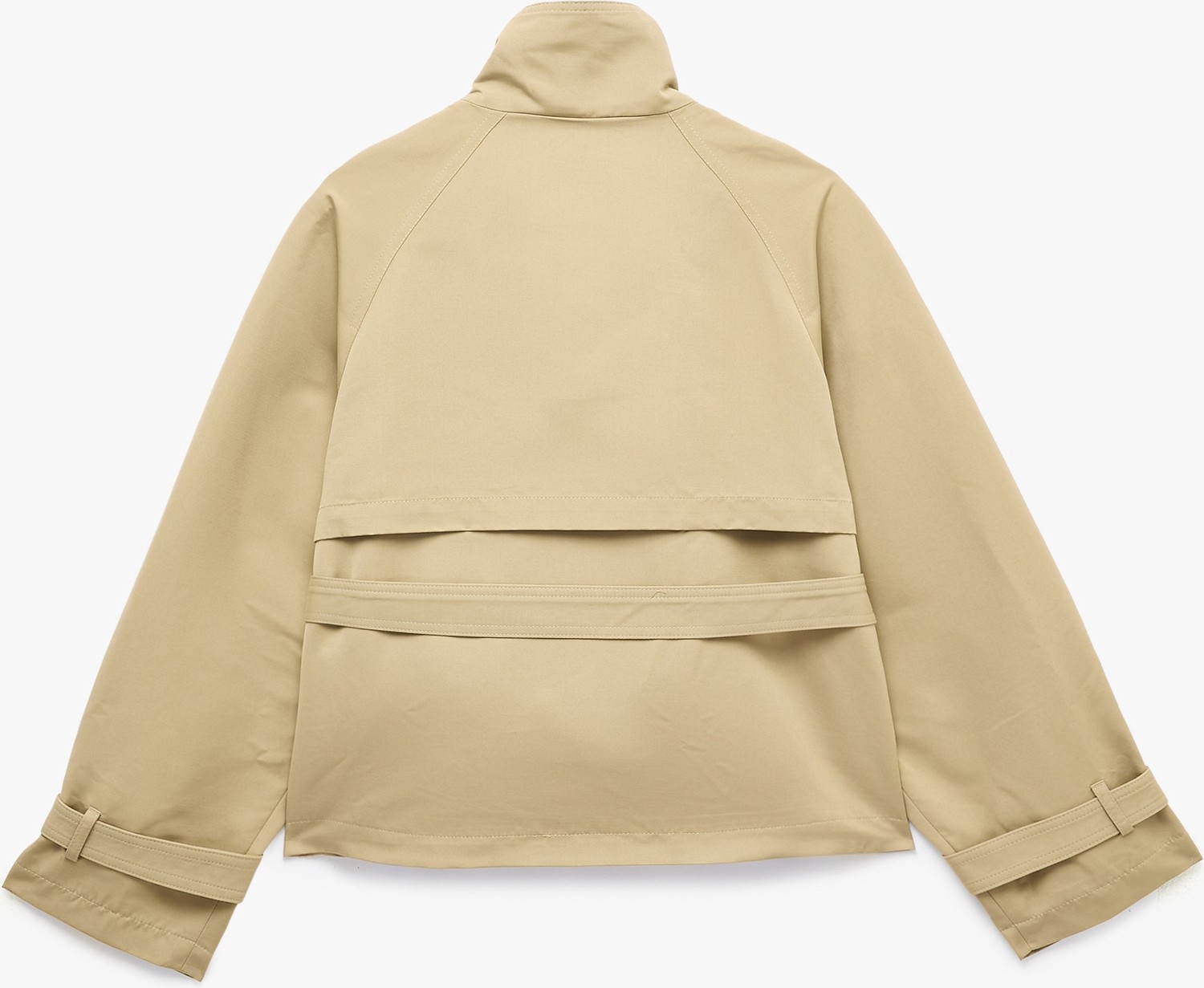Koton Gabardin Kemerli Cepli Dik Yaka Reglan Kollu Kruvaze Trençkot görsel 2