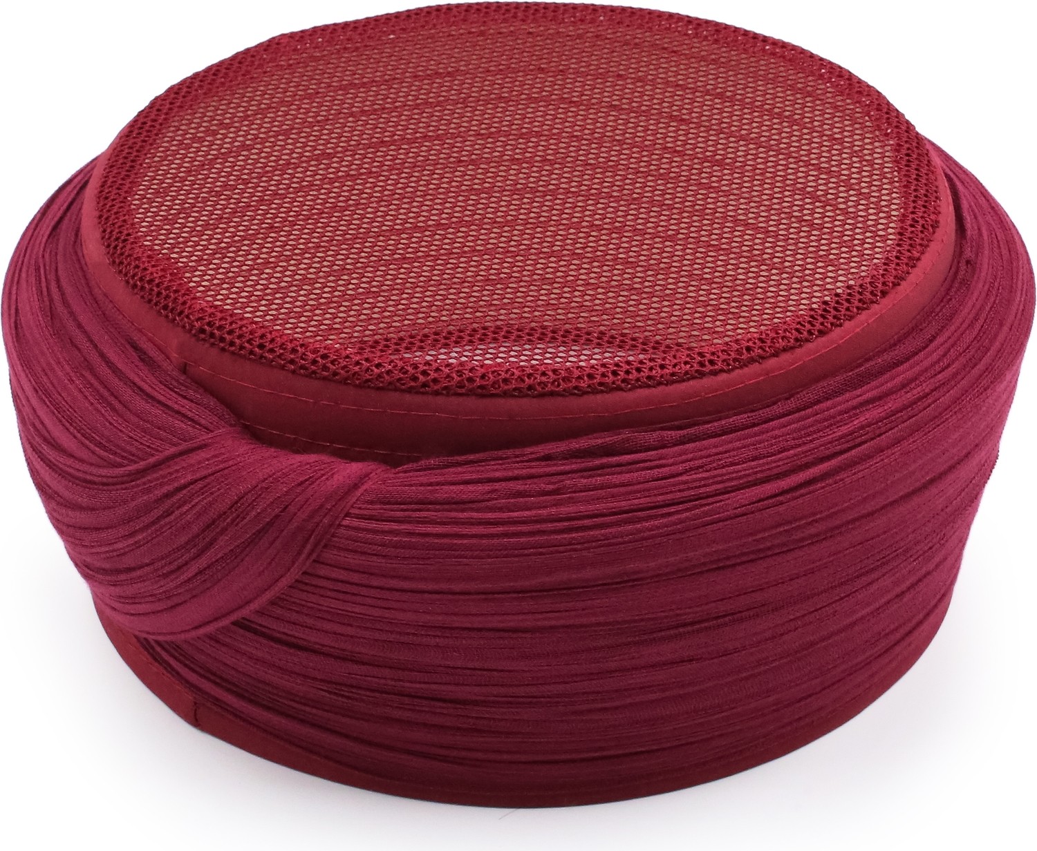 Sarıkhane Fileli Sarık, Bordo Kumaş, Bordo Takke, Düz Sarım, Fileli, 7 Metre