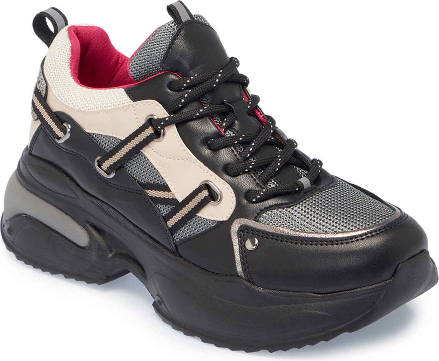 Tergan Siyah Vegan Kadın Sneaker - K25I1AY67827-O3C